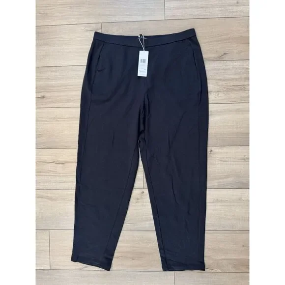 Eileen Fisher Black Slouch Ankle L Large Pants Women’s Lazy hug pant NWT $158 - Picture 2 of 7